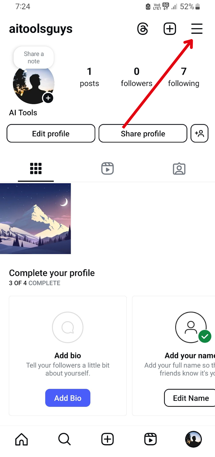 Instagram profile screenshot